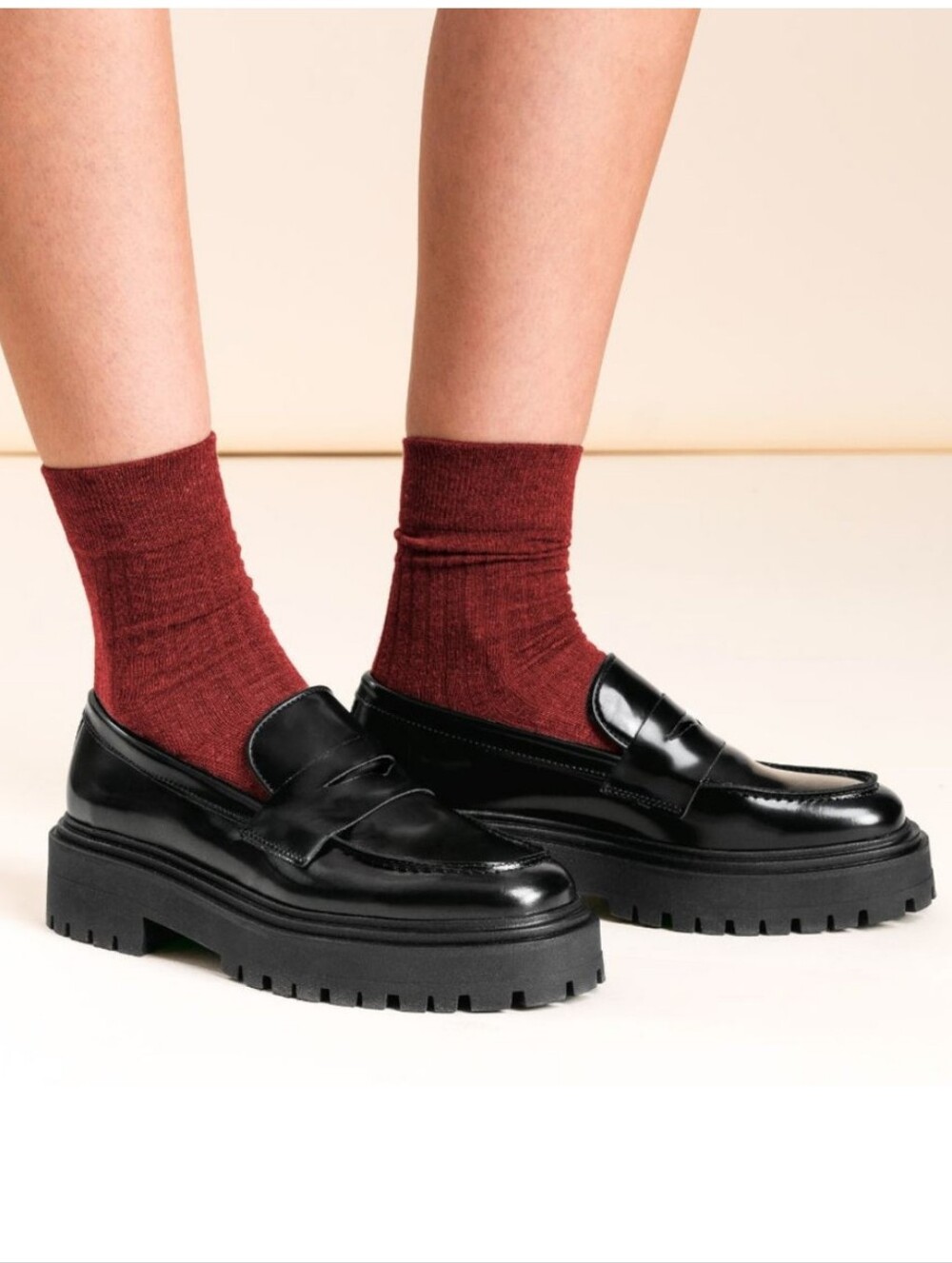 Thursday Boot Company Black Chunky Penny Loafers